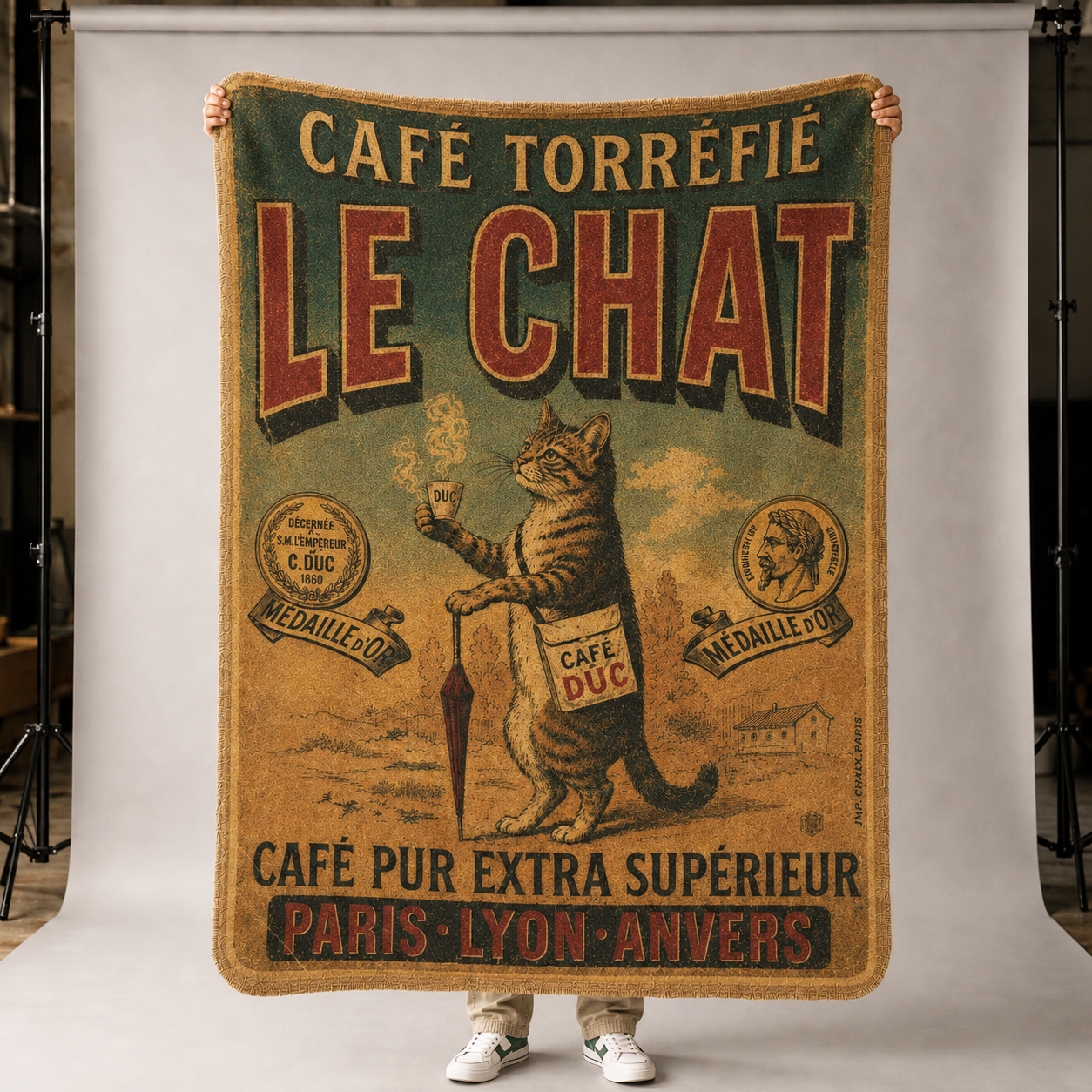 Le Chat - Cafe Torrifie - Fleece Throw