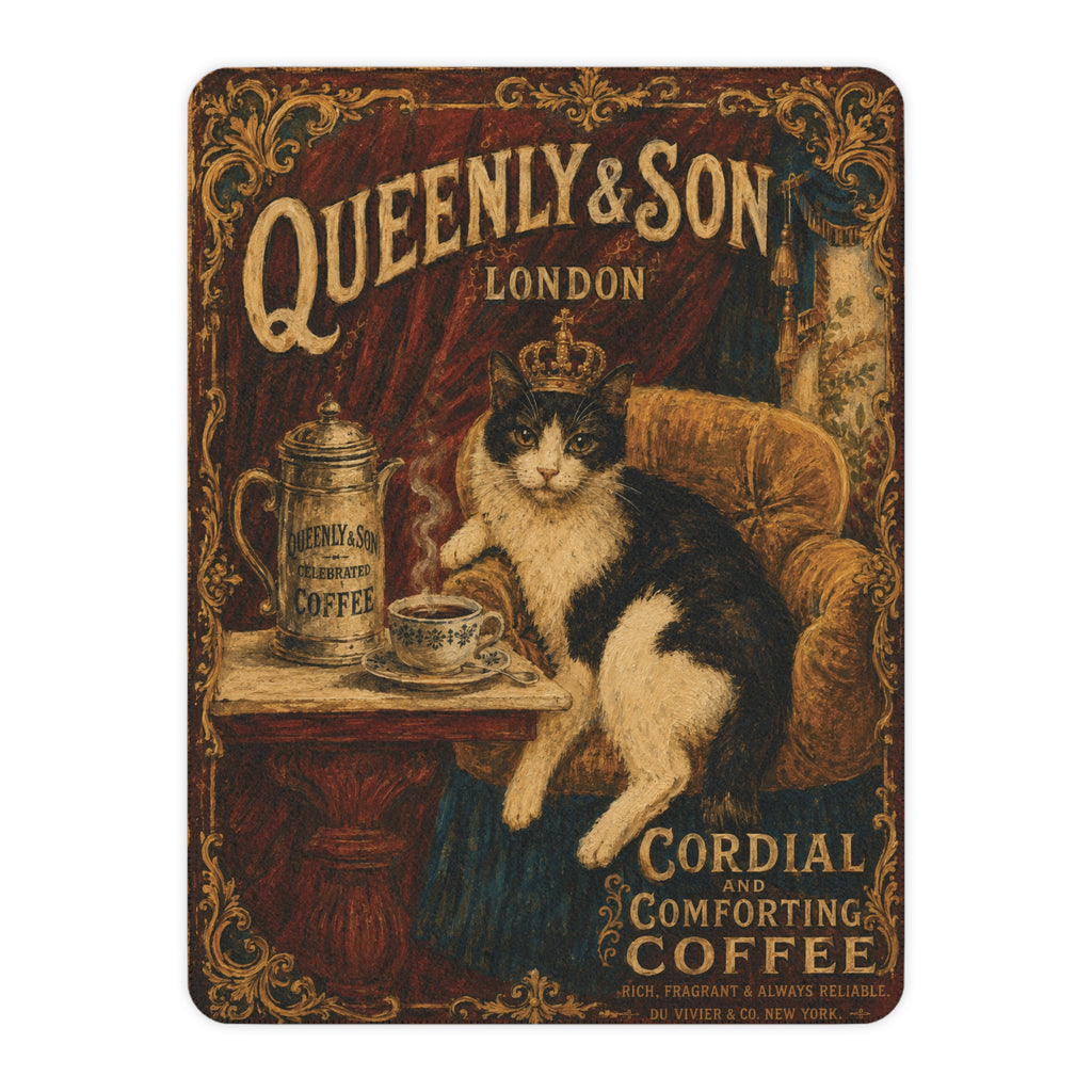 Queenly & Son Coffee - Royal Cat - Fleece Throw