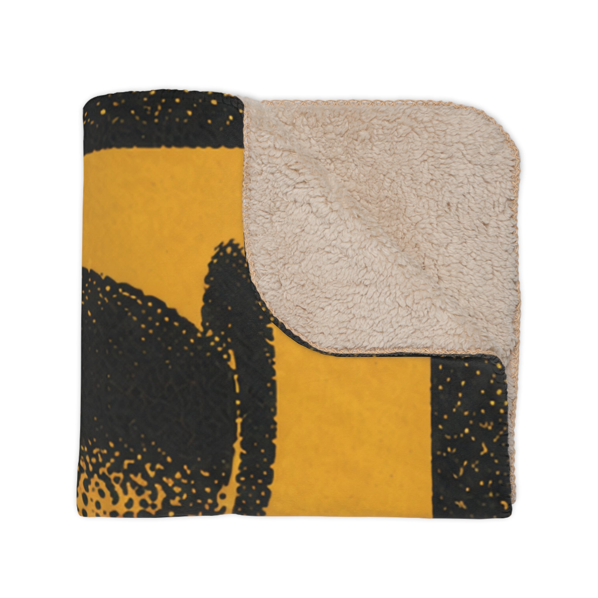 Minx The Cat Coffee - Halloween Black Cat on Yellow - Fleece Throw
