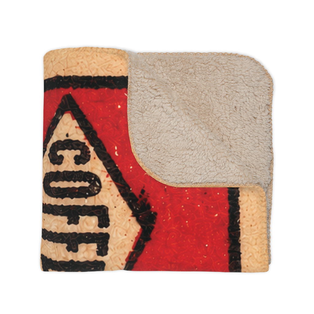 Cat Brand Roasted Coffee - B&W Cat on Red - Fleece Throw