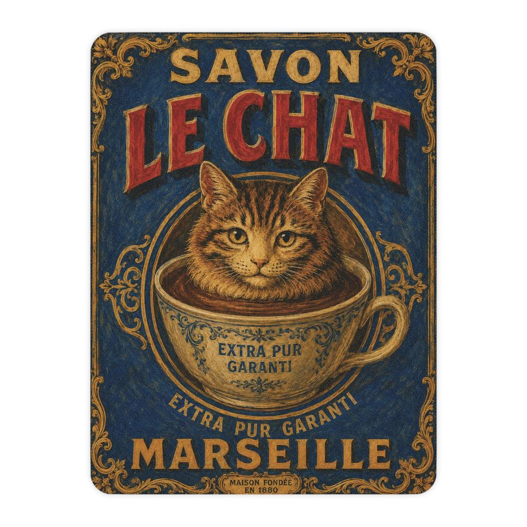 Savon Le Chat - Cat Submerged in Cup - Fleece Throw