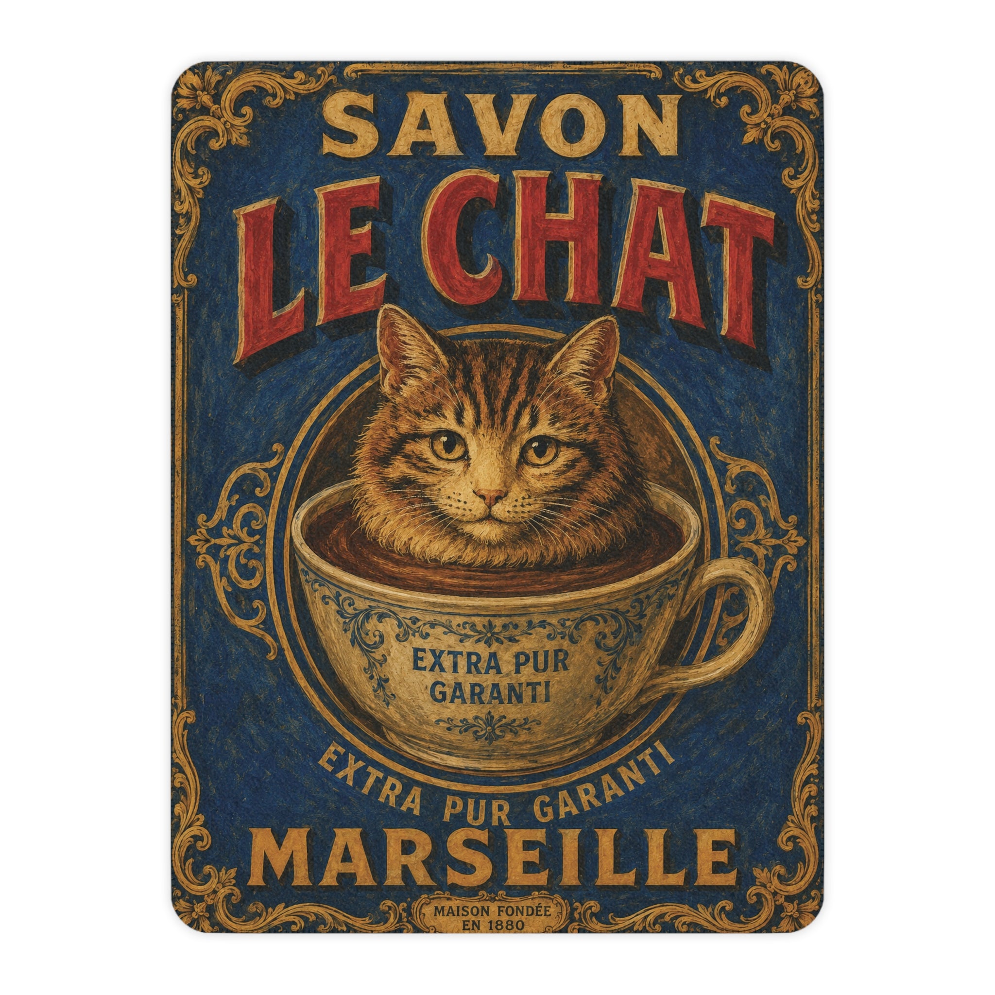 Savon Le Chat - Cat Submerged in Cup - Fleece Throw