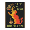 Cafe Au Chat - Cat Playing with Coffee Beans - Fleece Throw