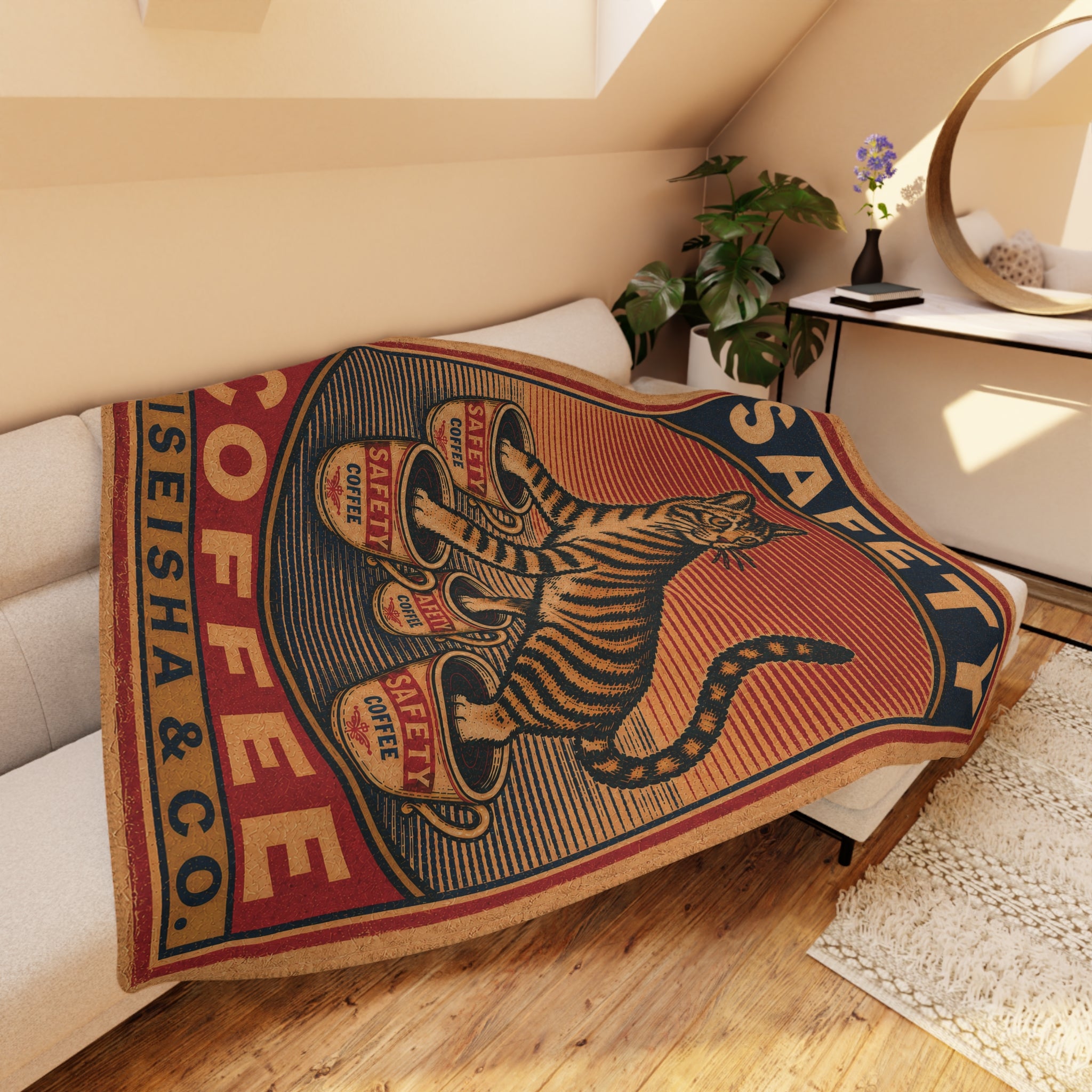 Safety Coffee - 4 Paws in 4 Cups - Fleece Throw