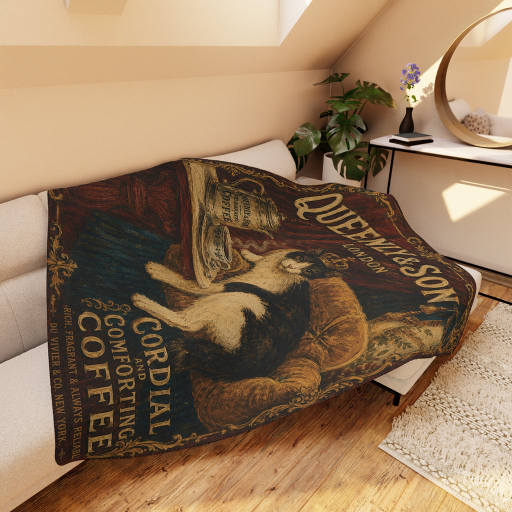Queenly & Son Coffee - Royal Cat - Fleece Throw