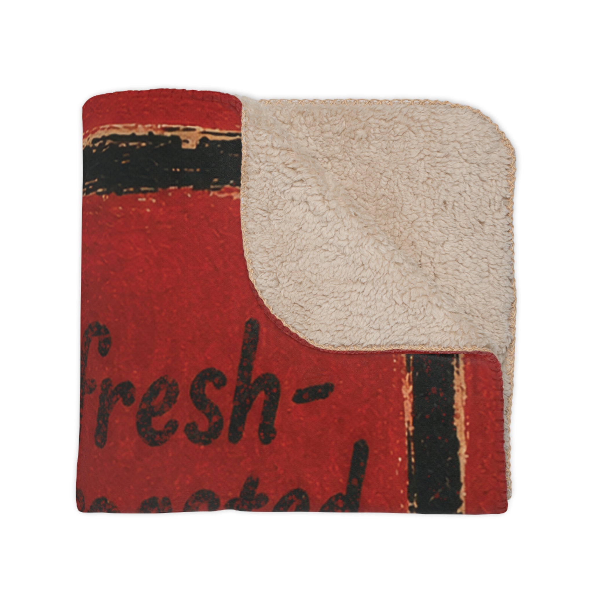 Cat's Brew Coffee - Black Cat on Red - Fleece Throw