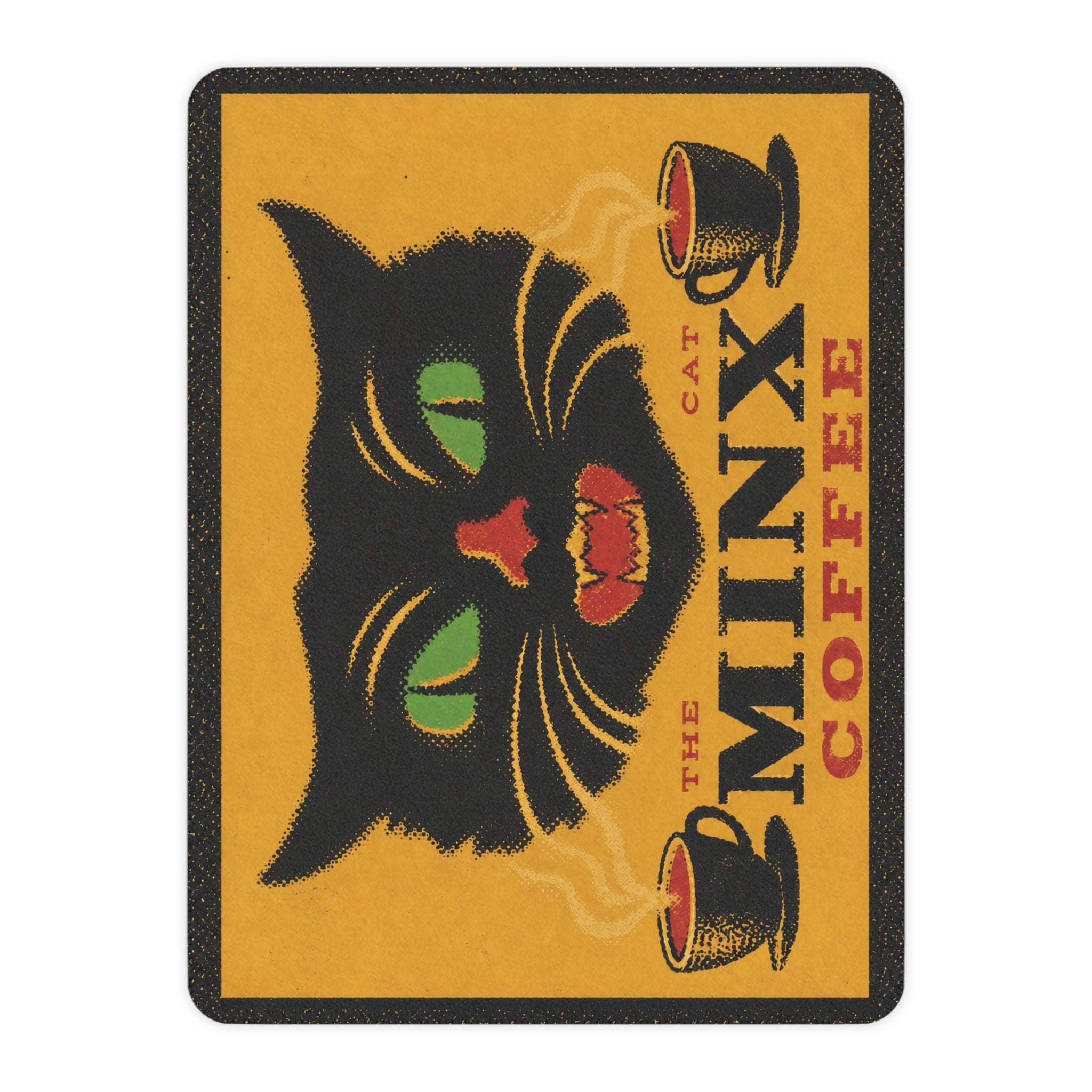 Minx The Cat Coffee - Halloween Black Cat on Yellow - Fleece Throw