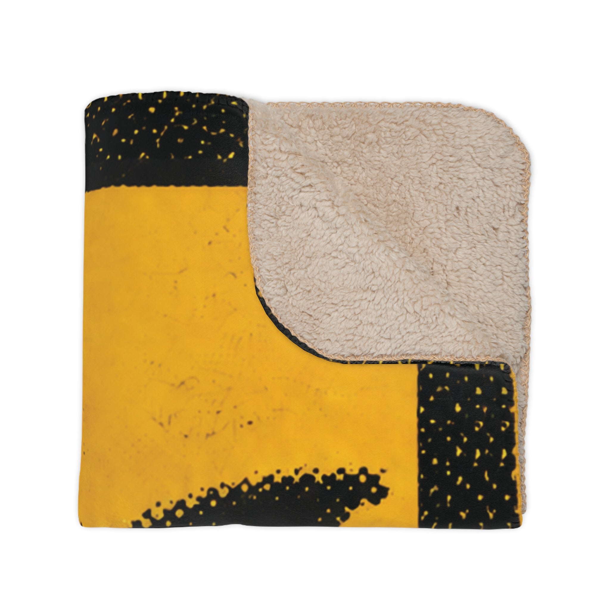 Minx The Cat Coffee - Halloween Black Cat on Yellow - Fleece Throw