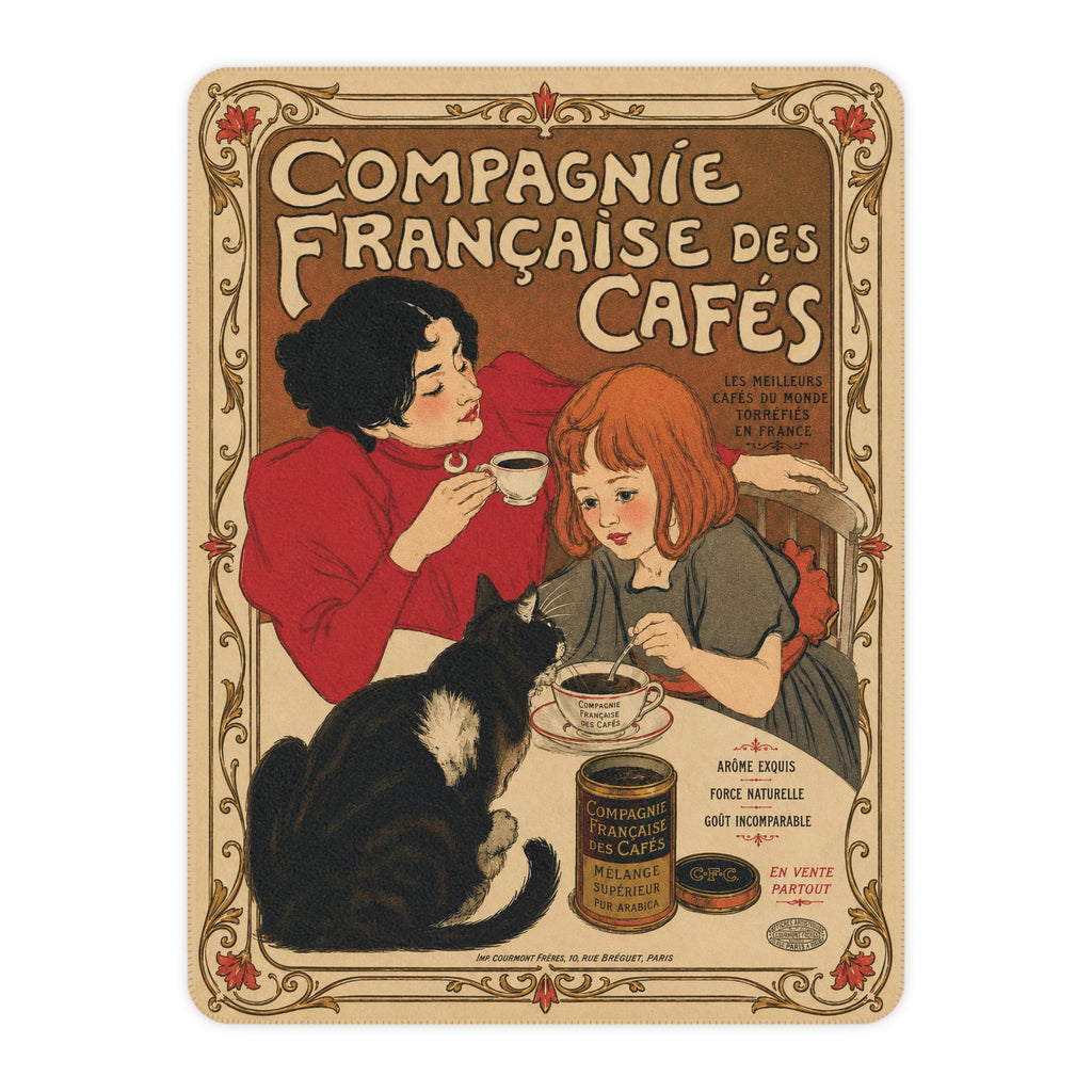 Compagnie Francaise Coffee - Mother, Child and Cat - Fleece Throw