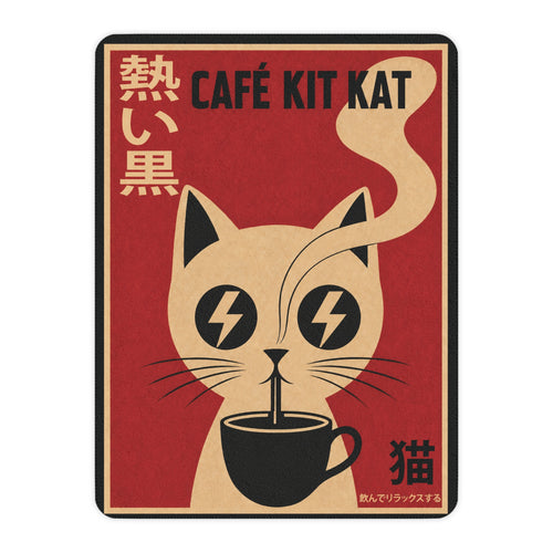 Cafe Kit Kat - Lightning Eyes - Japanese - Fleece Throw
