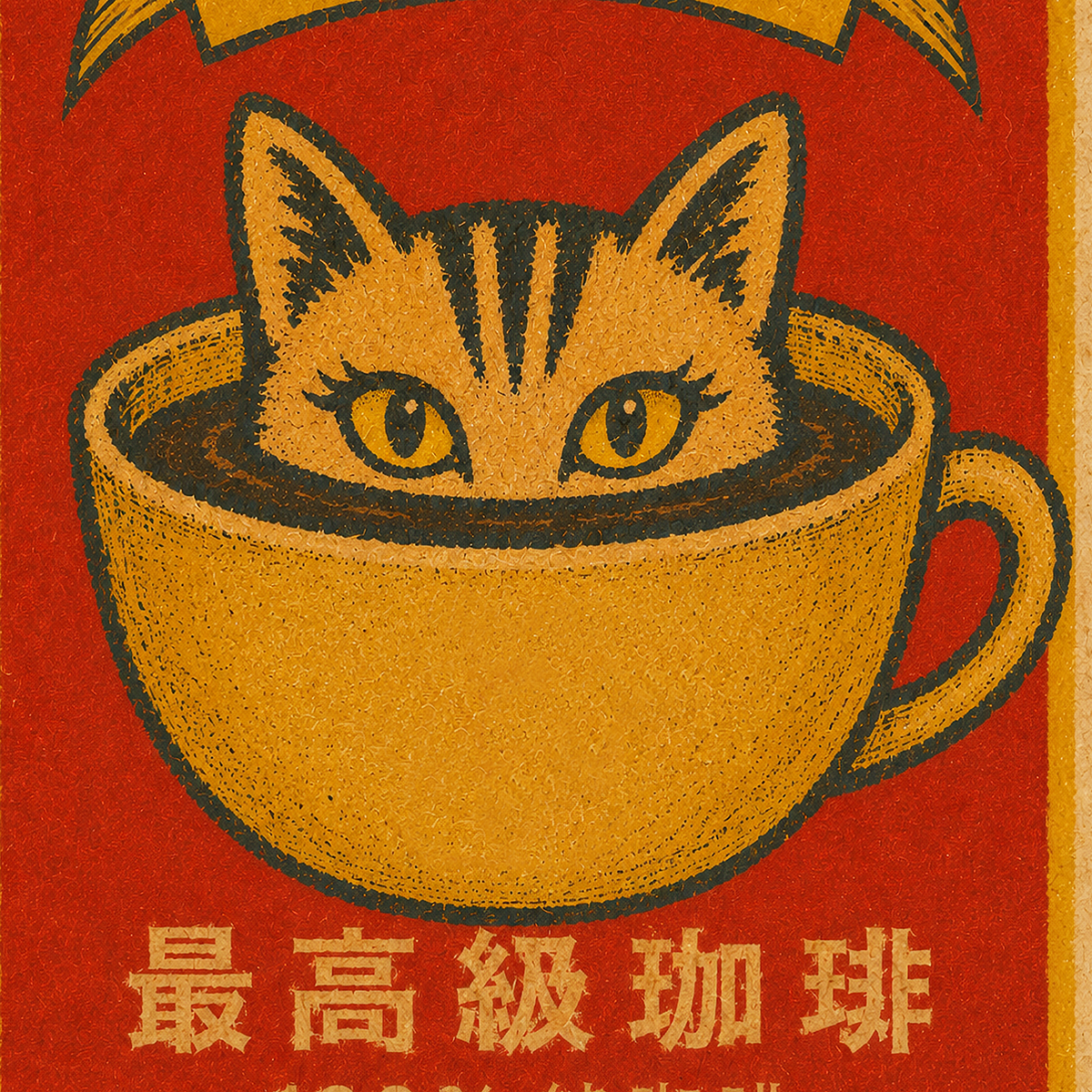 Cat in Cup Coffee - Japanese